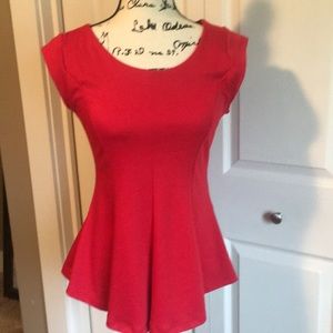 Red Peplum top